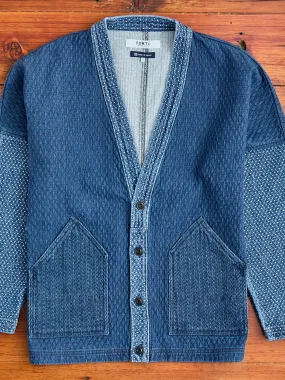 Sashiko Cardigan in Indigo 3-Year Wash