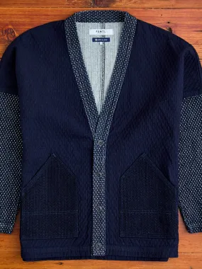 Sashiko Cardigan in Indigo Rinse