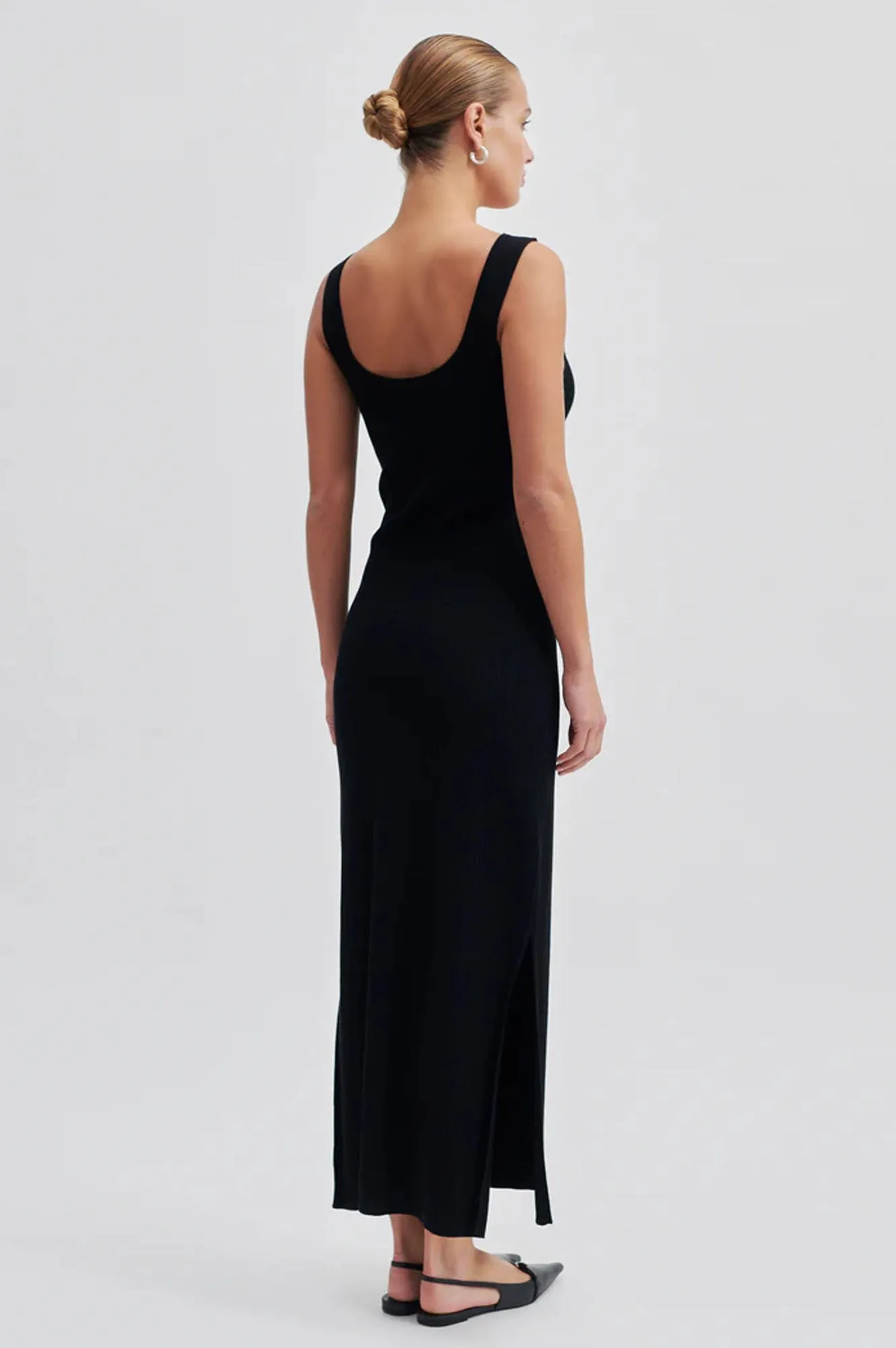 Second Female Como Black Long knit Dress