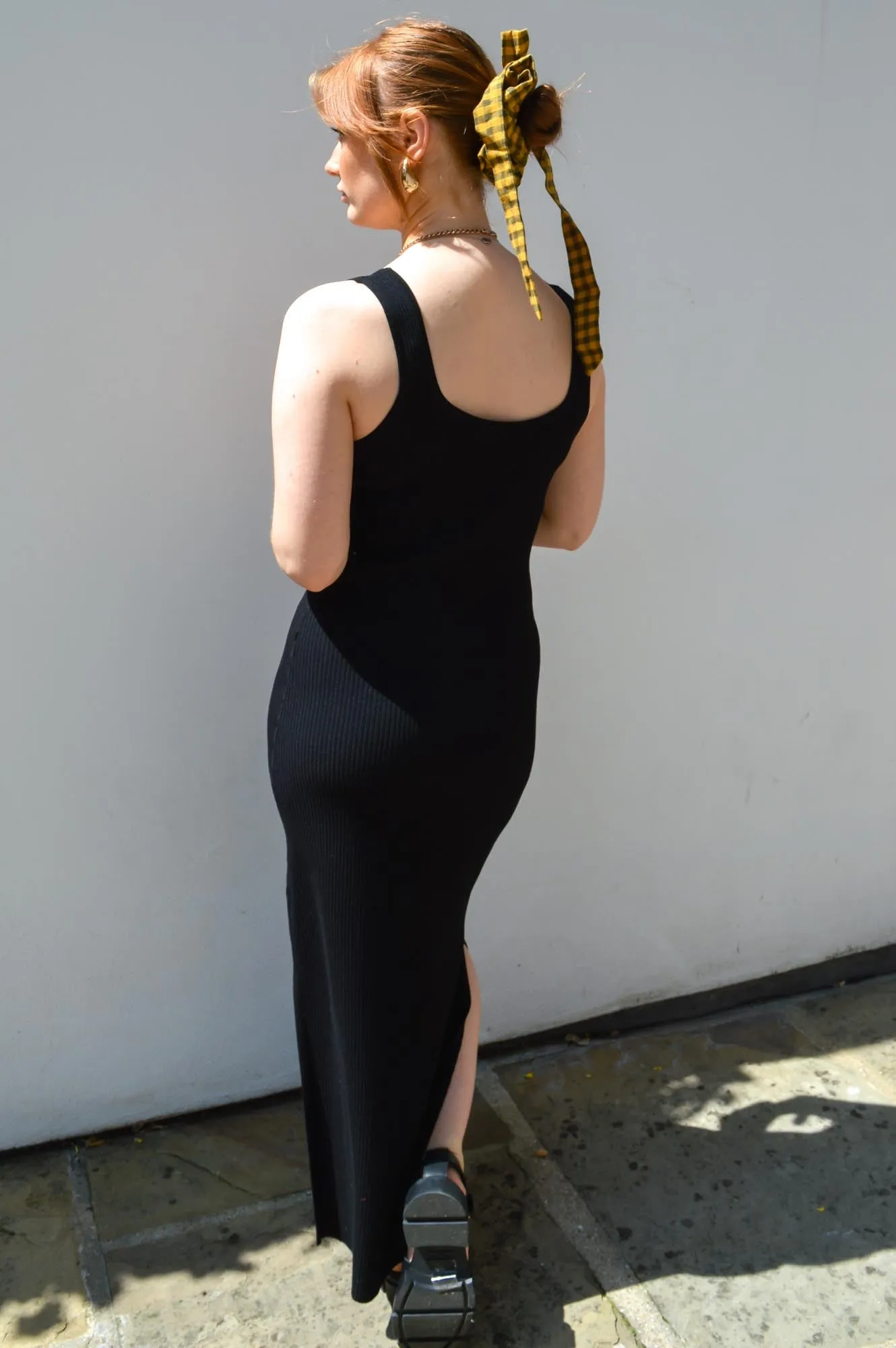 Second Female Como Black Long knit Dress