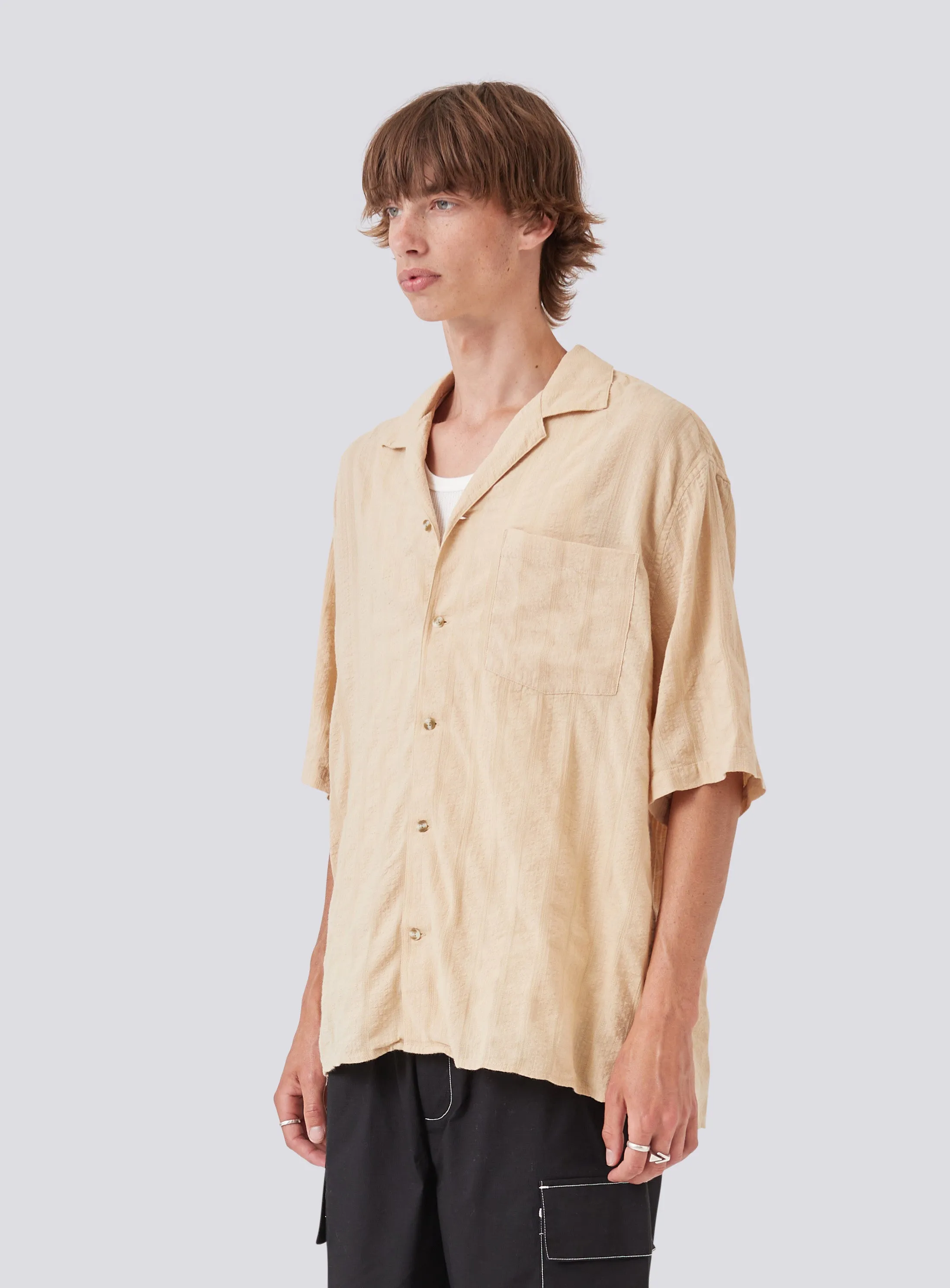 Seersucker Shirt Beige