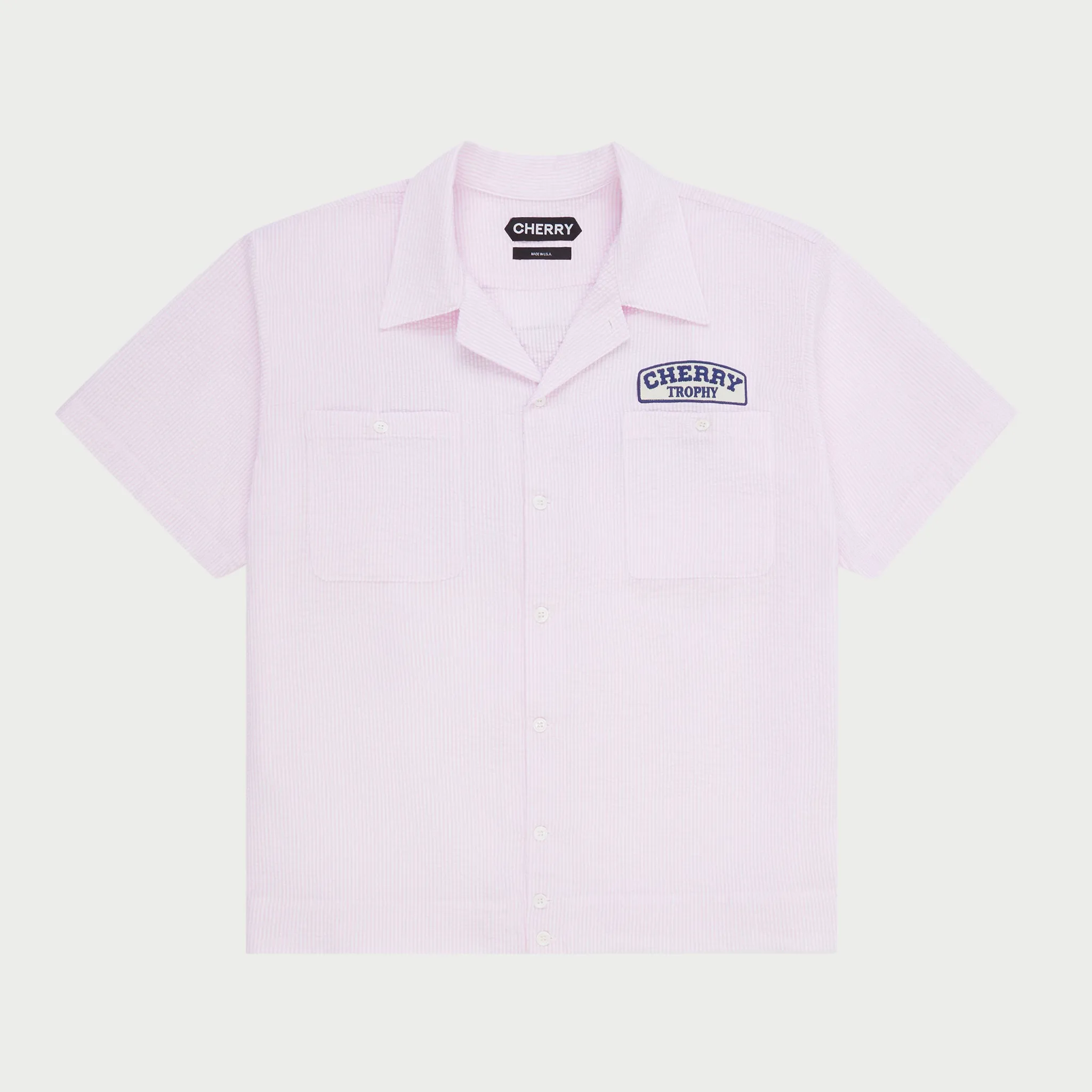 Seersucker Trophy Mechanic Shirt (Pink)