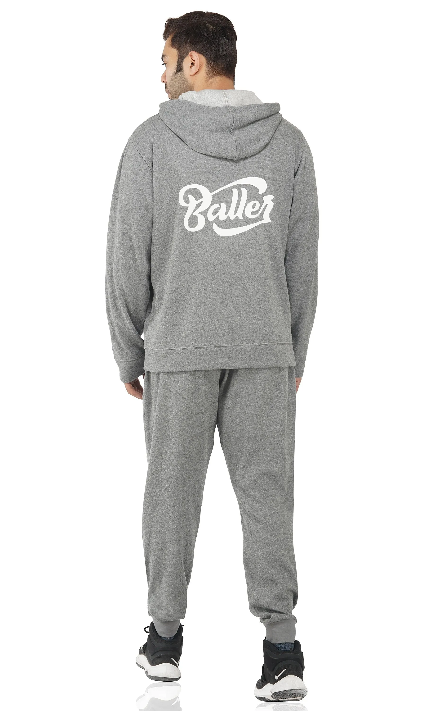 SLAY. Men's BALLER Edition Printed Men's Light Grey Jacket