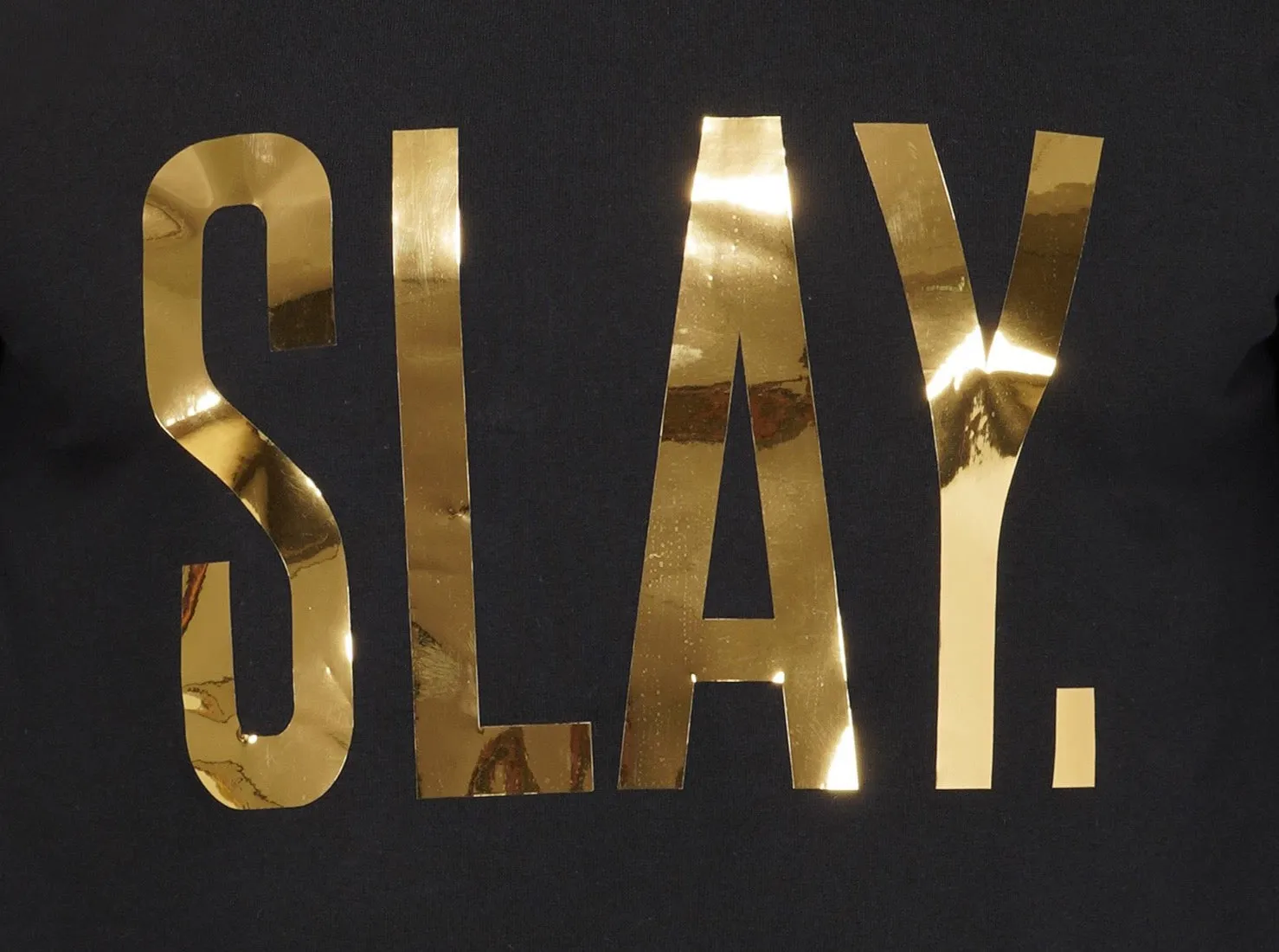 SLAY. Women's Crop Top Limited Edition Gold Foil Reflective Print