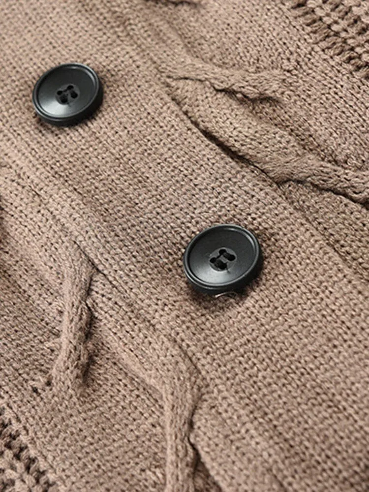 Solid Color Button Casual Sweater Cardigan