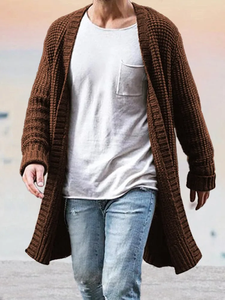 Solid Color Loose Knit Cardigan