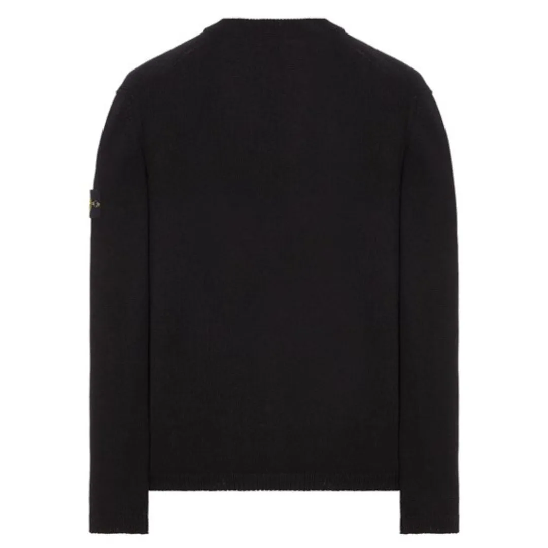 STONE ISLAND KNIT CARDIGAN BLACK