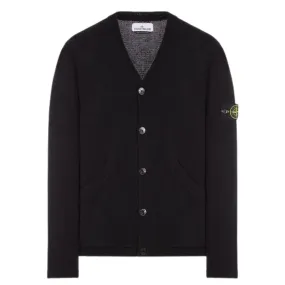 STONE ISLAND KNIT CARDIGAN BLACK