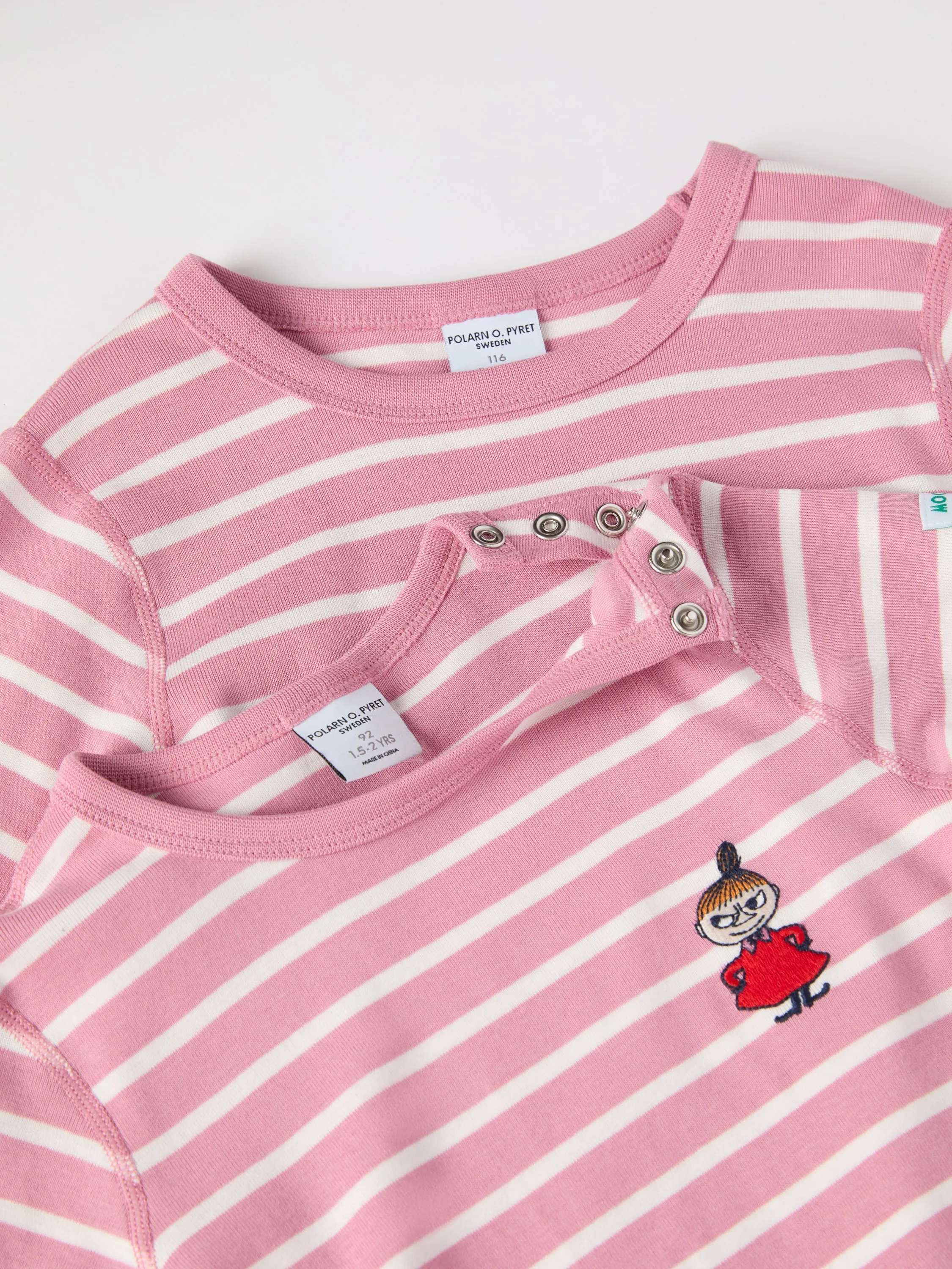 Striped Moomin Appliqué Kids Top