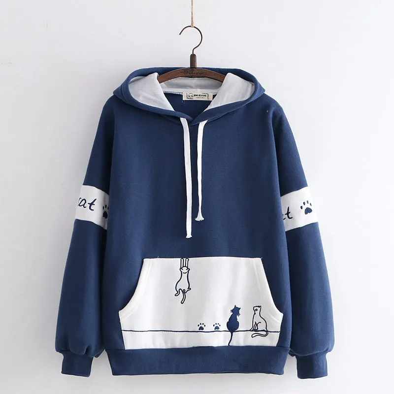 Sweater Girl Student Autumn And Winter Girl Plus Fleece Jacket College Style