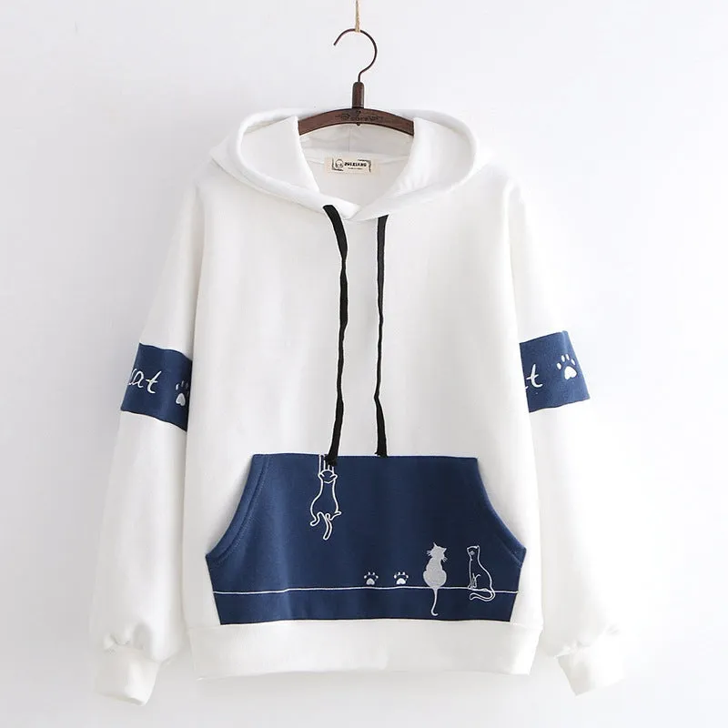 Sweater Girl Student Autumn And Winter Girl Plus Fleece Jacket College Style