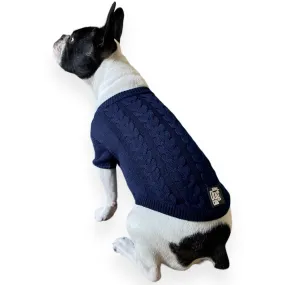 Talking Dog Club Doggy Jumper Sweater for Dogs and Cats (Navy Blue)