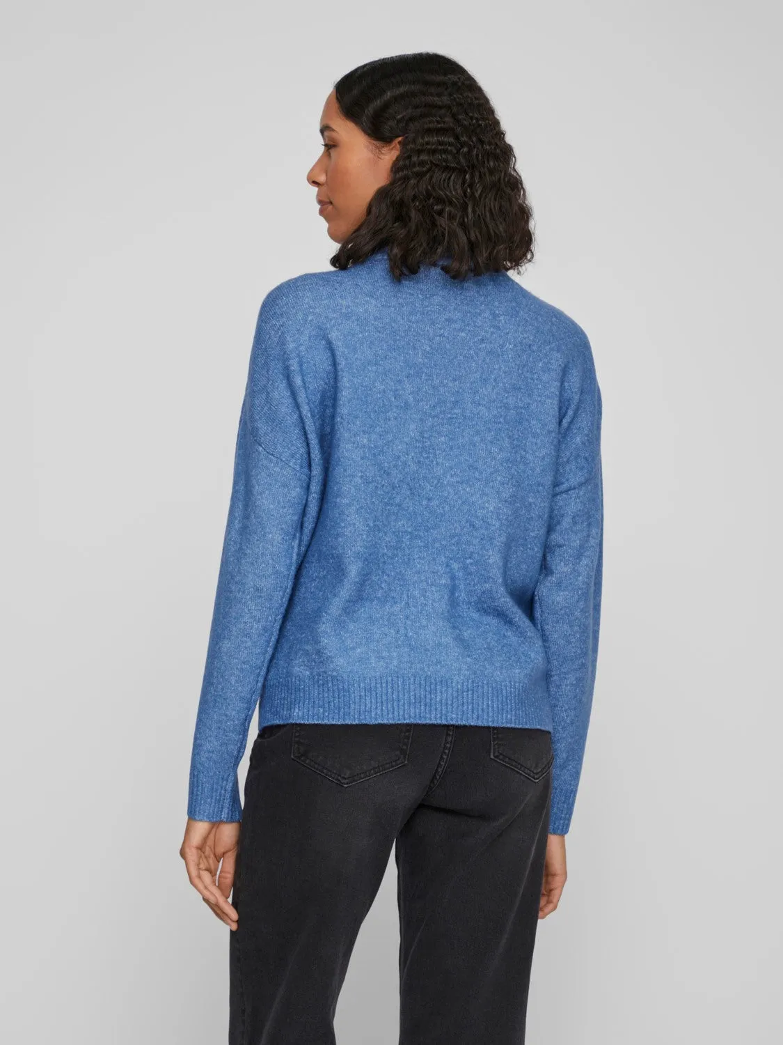 Thilda Zip Knit Jumper (Federal Blue Melange)