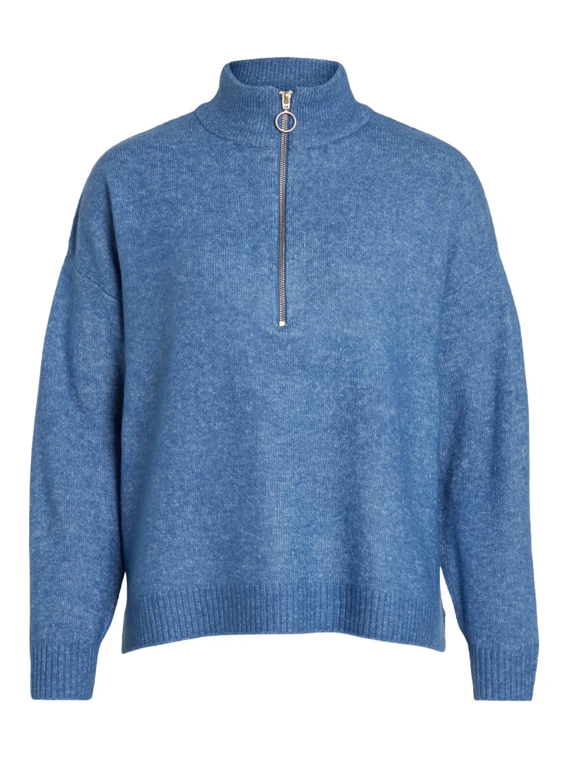 Thilda Zip Knit Jumper (Federal Blue Melange)