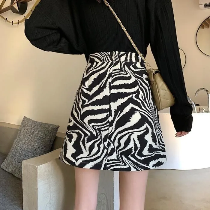 Tiny Temptations Zebra Print Mini Skirt