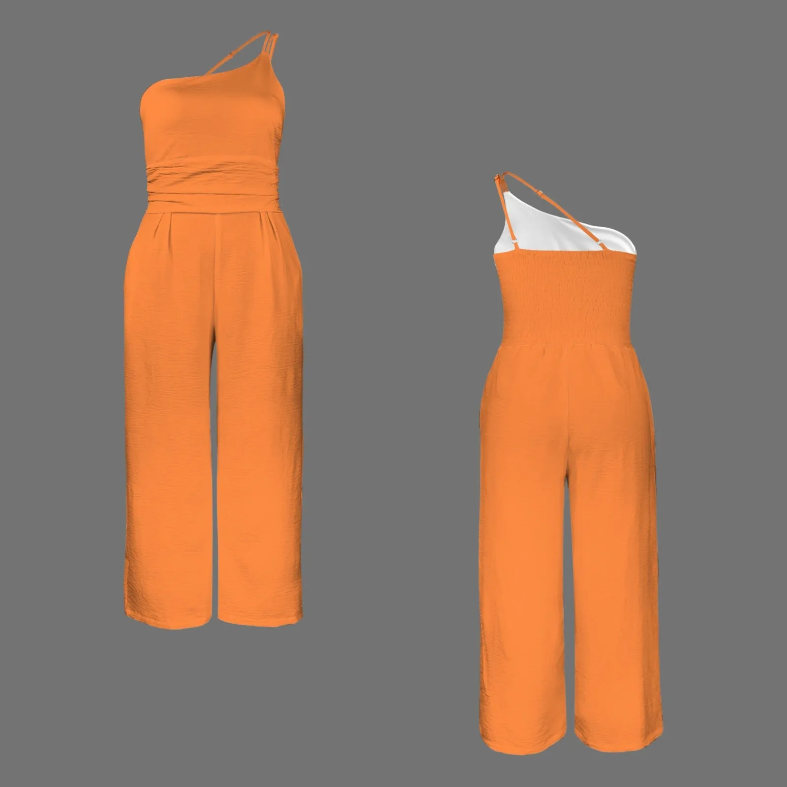 Tokyo Collection: One Shoulder Jumpsuit In Orange