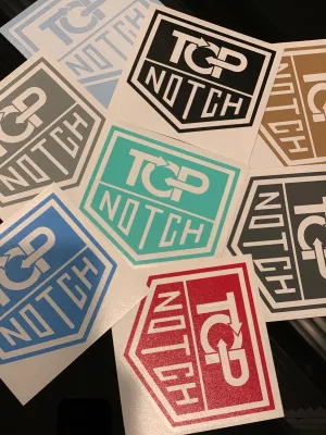 TOP NOTCH SHIELD LOGO STICKERS