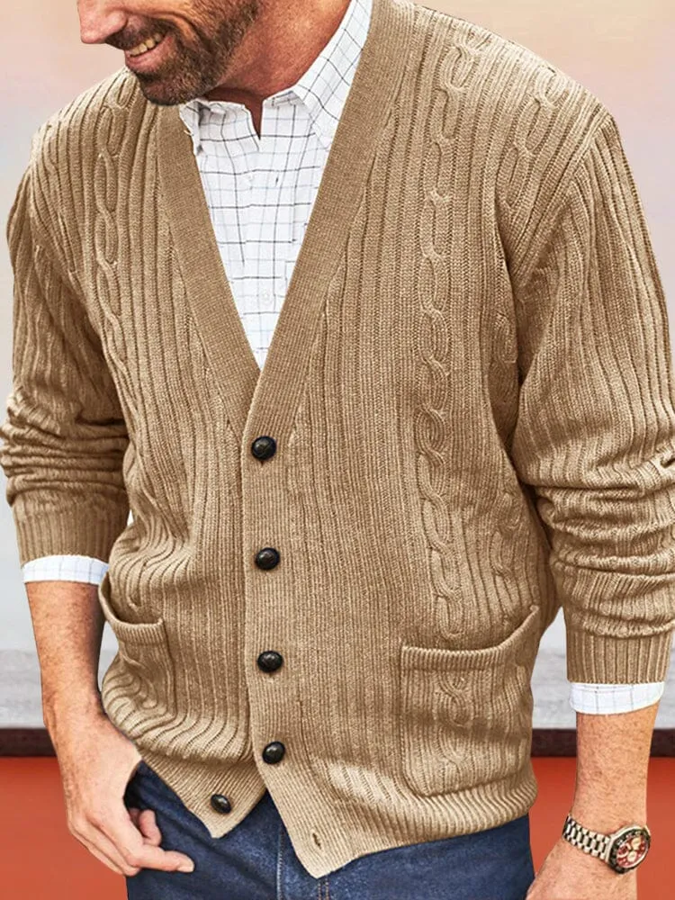 Trendy V-Neck Knit Cardigan