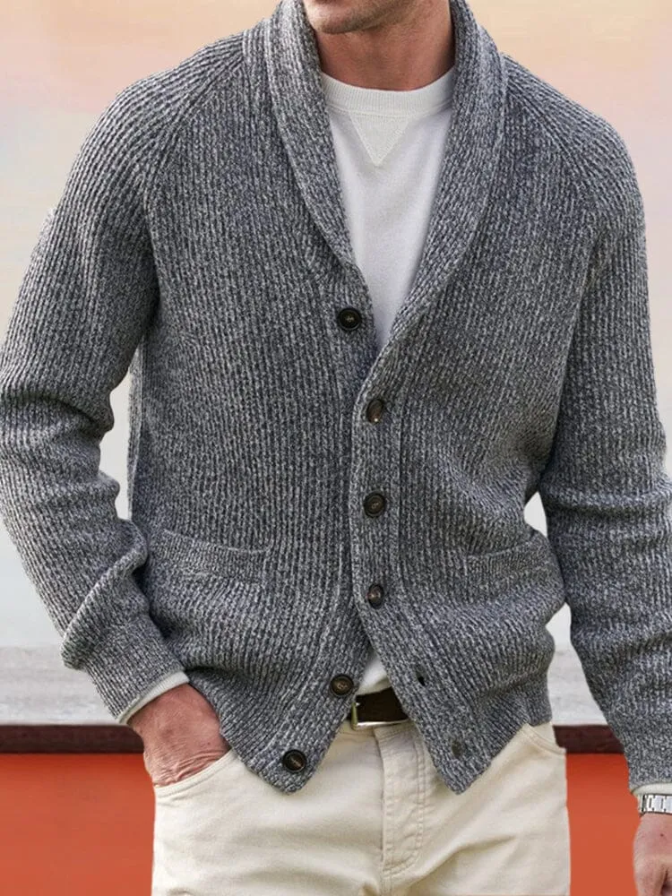 Turn-down Collar Cardigan Button Knit Sweater