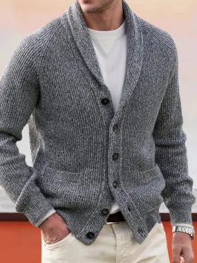 Turn-down Collar Cardigan Button Knit Sweater