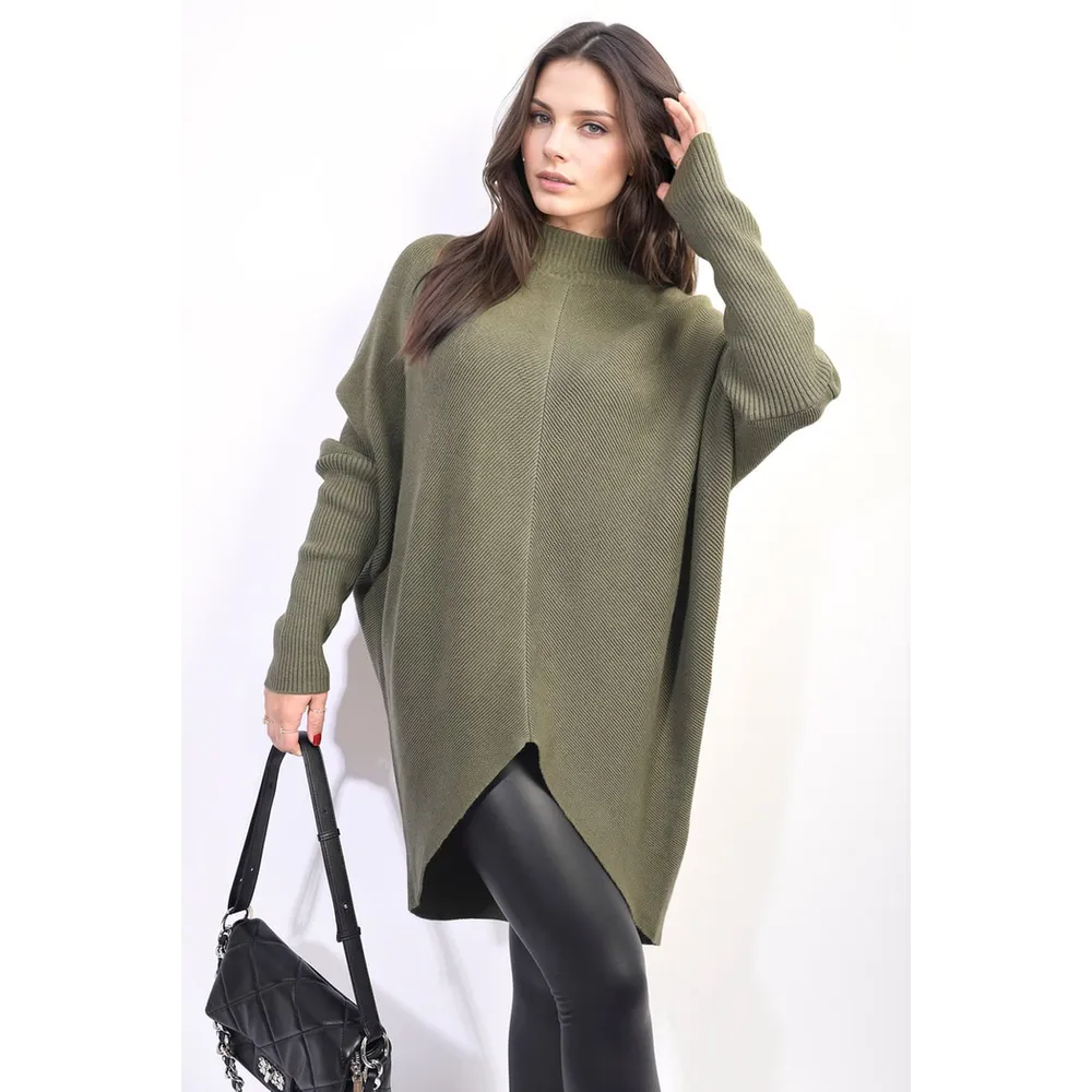 Turtle Neck Longline Knitted Jumper