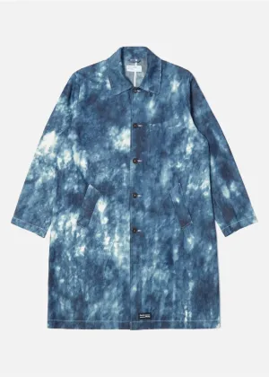 Universal Works Long Swing Coat Indigo Cloud Denim