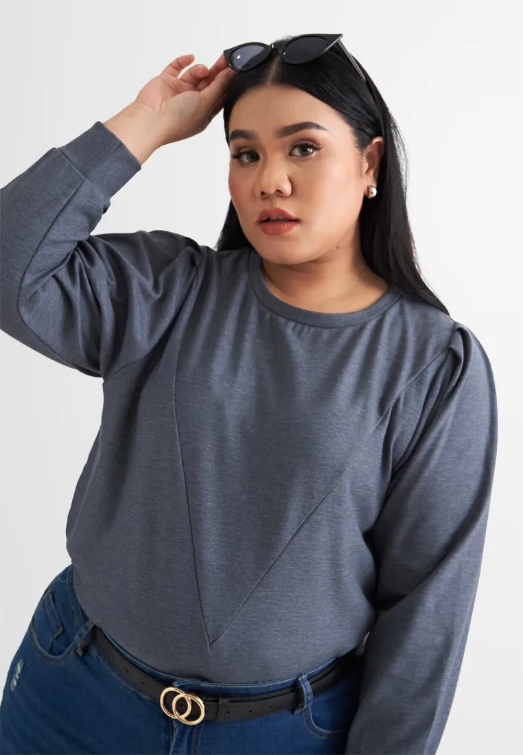 Valene V Line Puff Shoulder Jumper