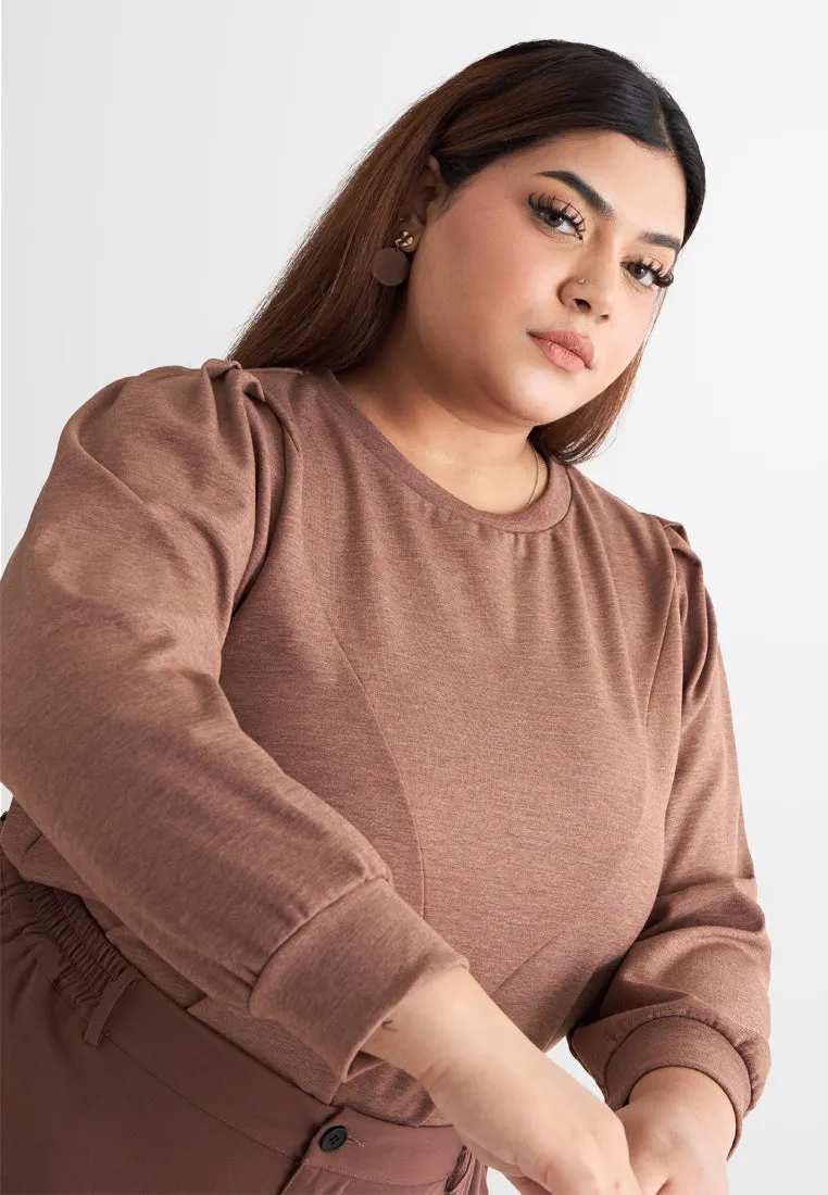 Valene V Line Puff Shoulder Jumper