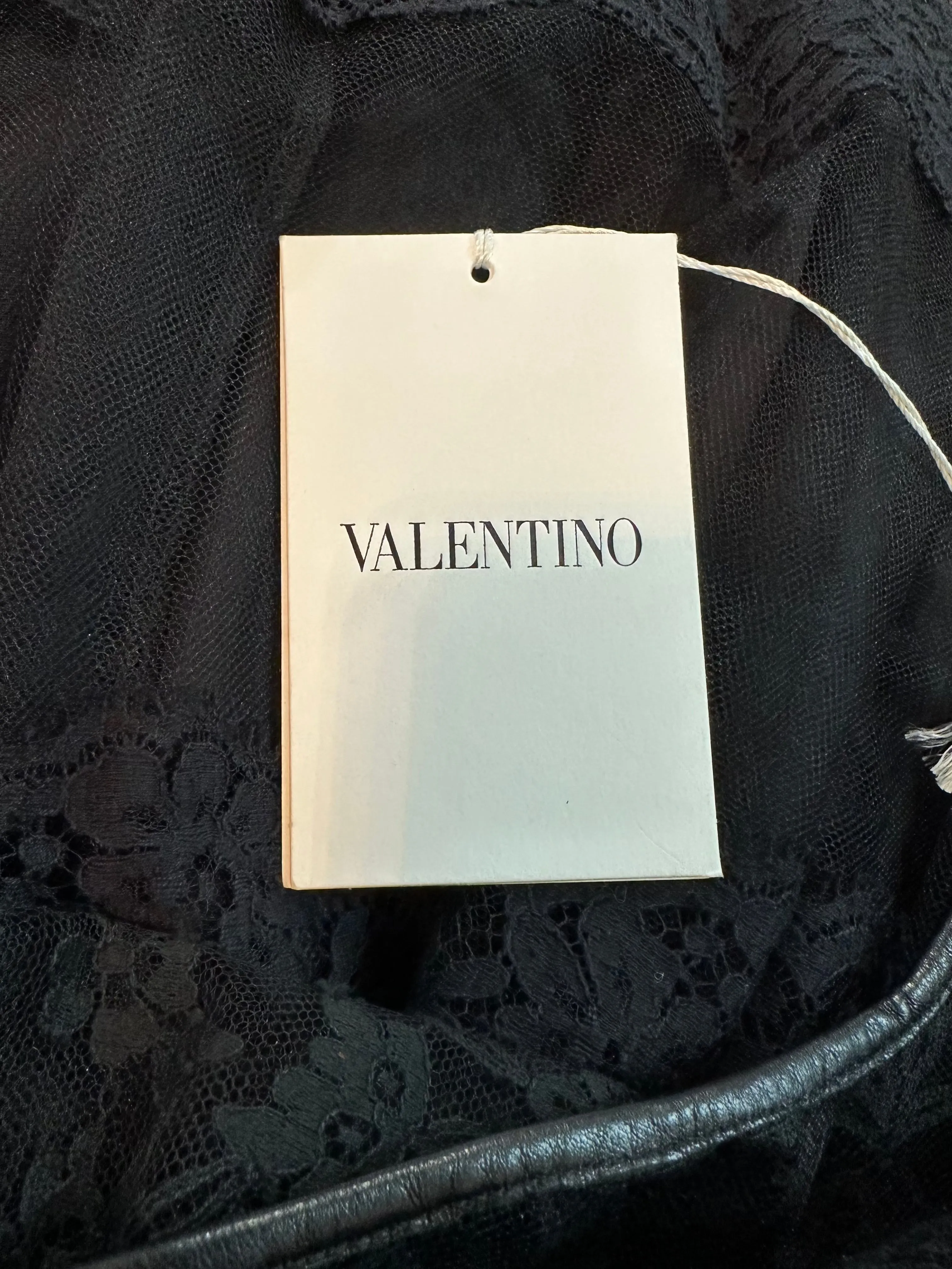 Valentino 2010s Gown Black Lambskin and Lace