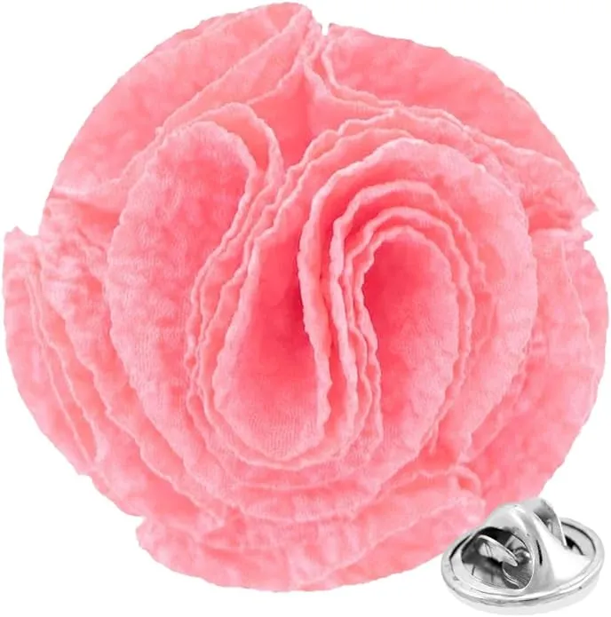 Vittorio Vico Unisex Solid Seersucker Flower Lapel Pin