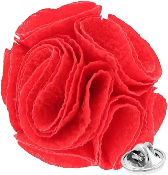 Vittorio Vico Unisex Solid Seersucker Flower Lapel Pin