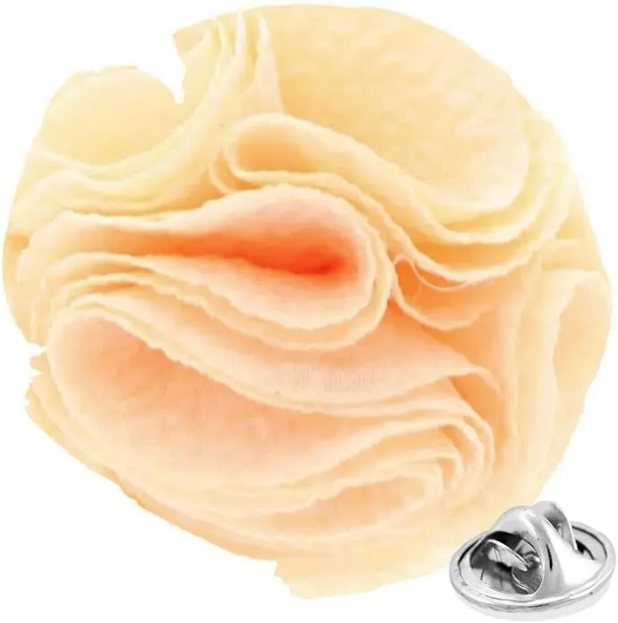 Vittorio Vico Unisex Solid Seersucker Flower Lapel Pin