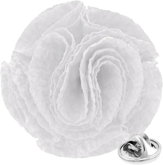 Vittorio Vico Unisex Solid Seersucker Flower Lapel Pin