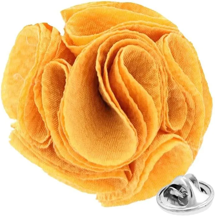 Vittorio Vico Unisex Solid Seersucker Flower Lapel Pin