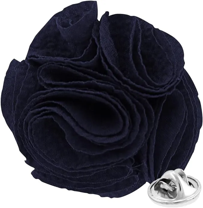 Vittorio Vico Unisex Solid Seersucker Flower Lapel Pin