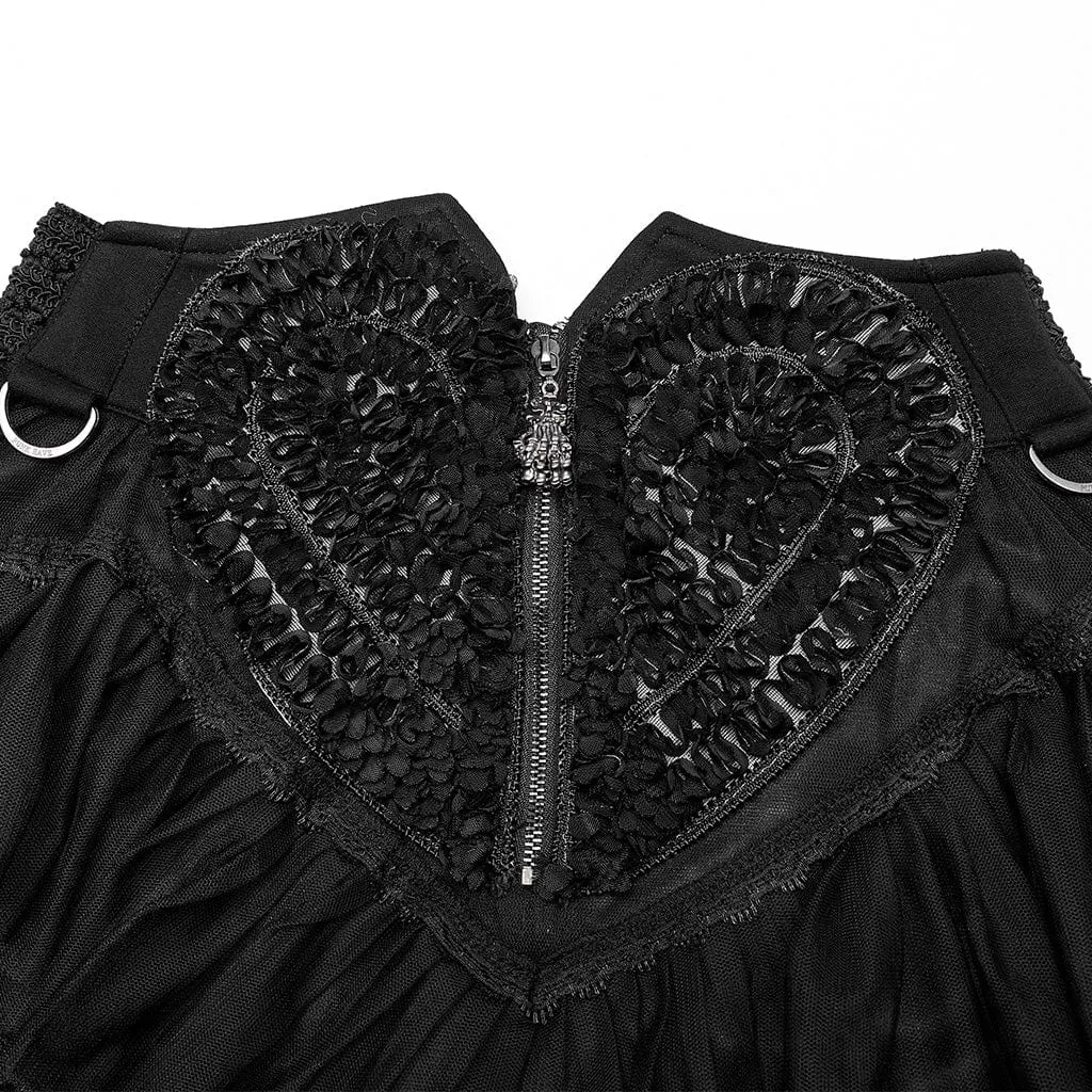 Women's Gothic Irregular Layered Mesh Skirt