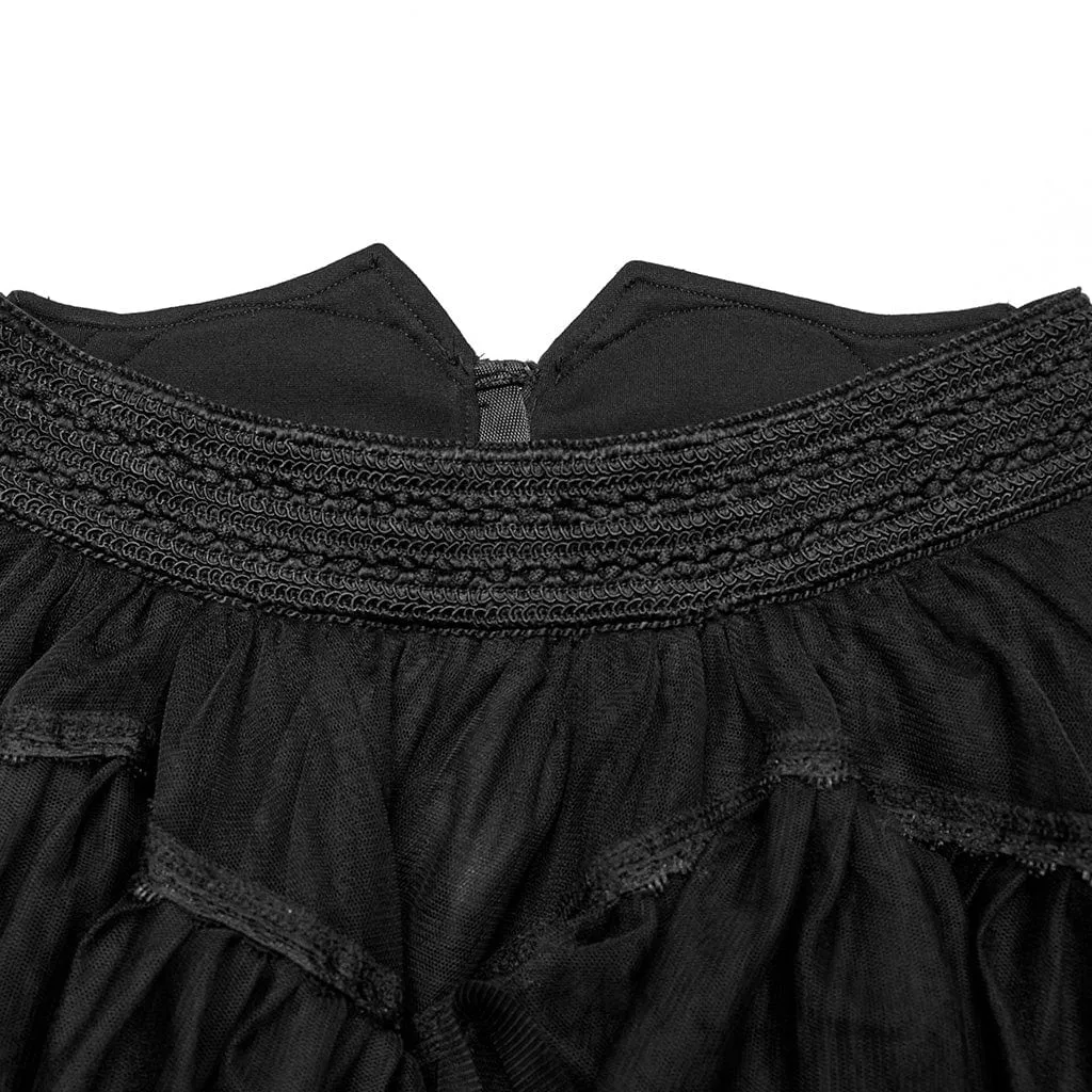 Women's Gothic Irregular Layered Mesh Skirt