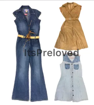 Y2k Girly Denim and Corduroy Jumpsuit and Dress(RX-625)