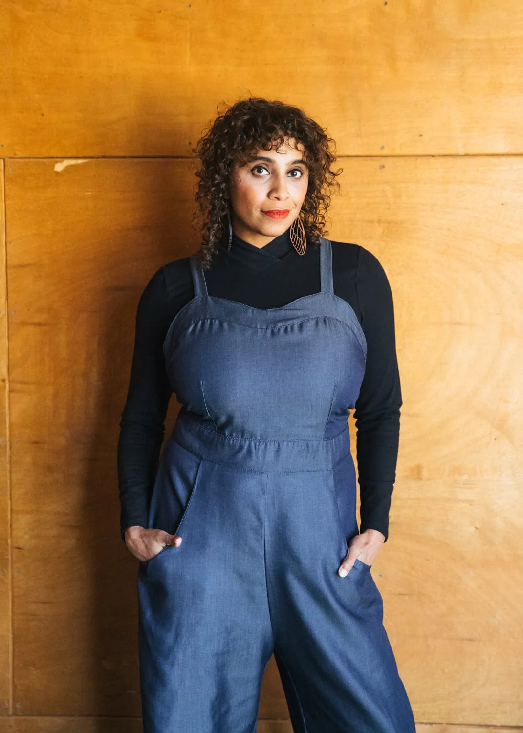 Yolked Juniper Jumpsuit in Denim Tencel