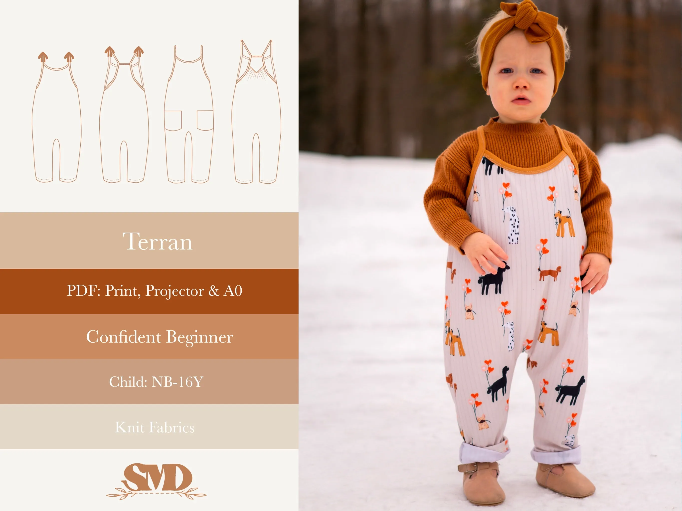 Youth Terran Jumpsuit Digital Sewing Pattern Sizes NB-16Y