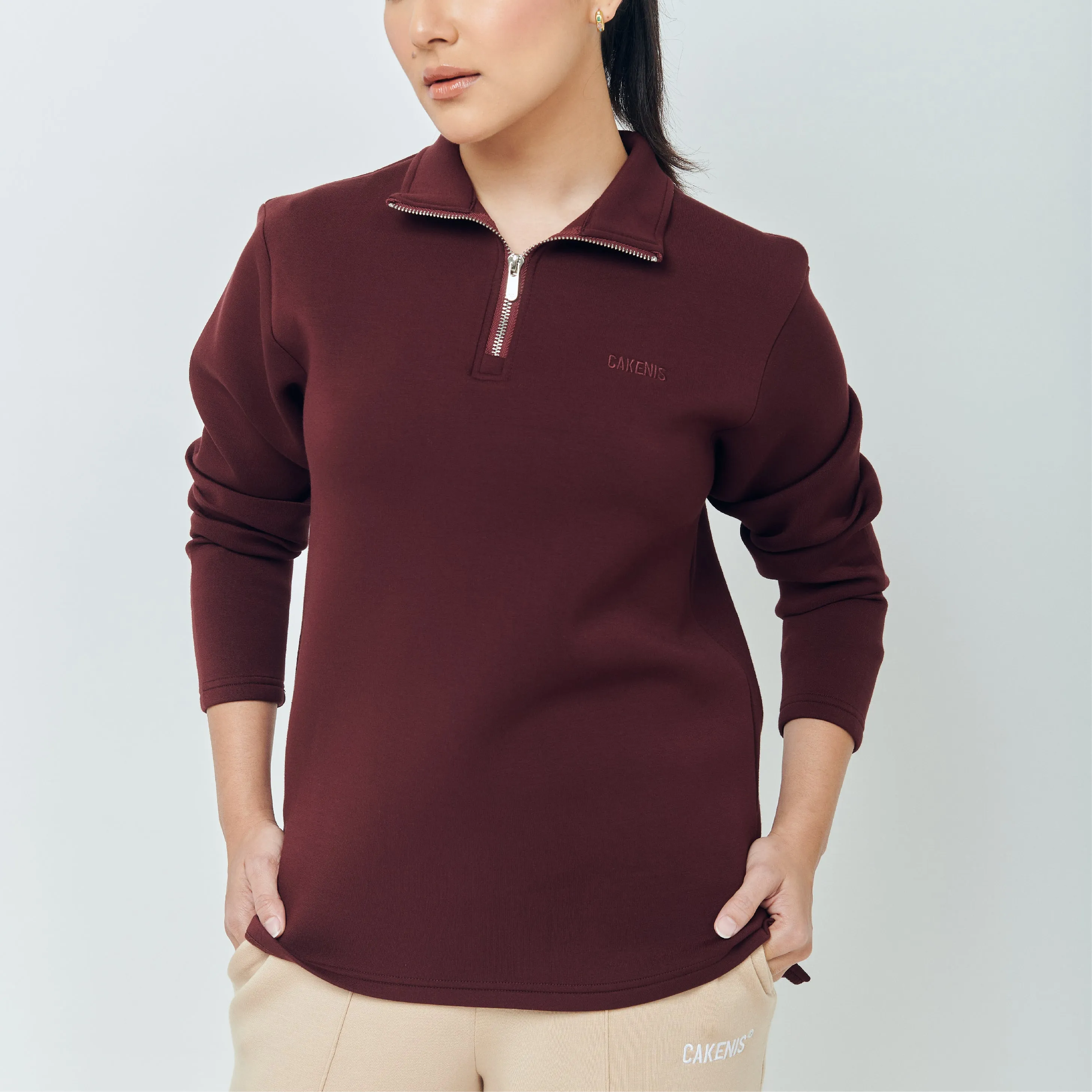 ZIPPER TOP LITE IN MAROON